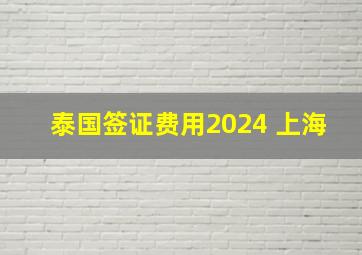 泰国签证费用2024 上海